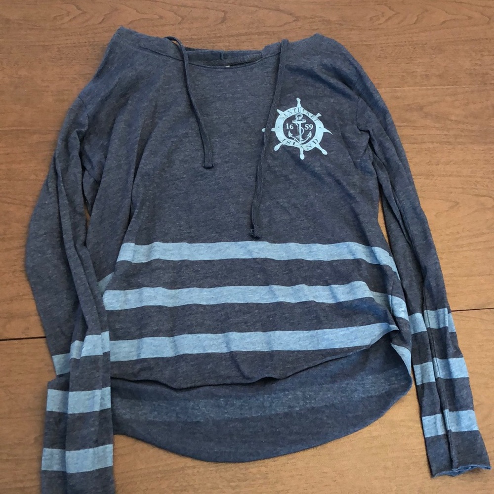 Nautical hooded top